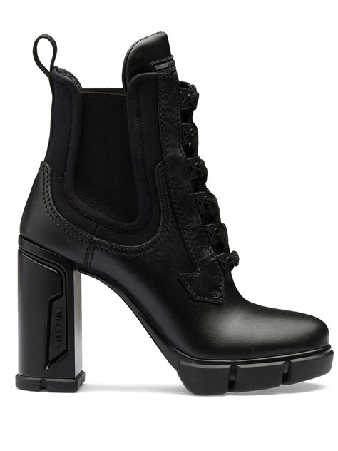 prada boots women's shoes|Prada chunky heel ankle boots.